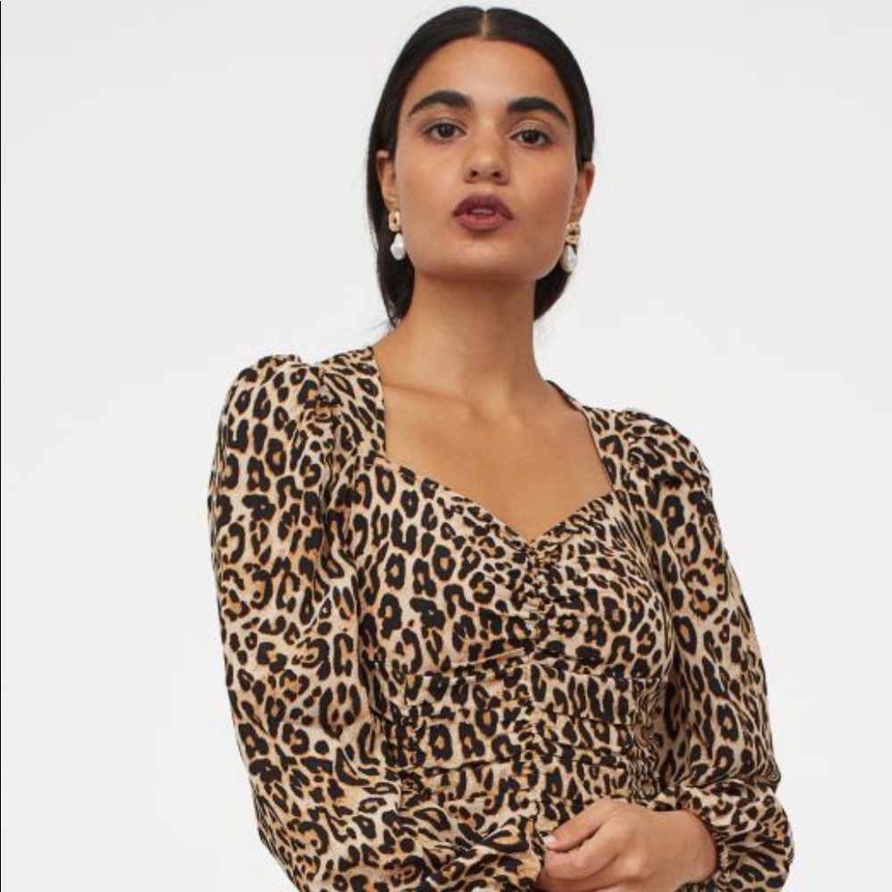 H&M Leight Beige Leopard Dress